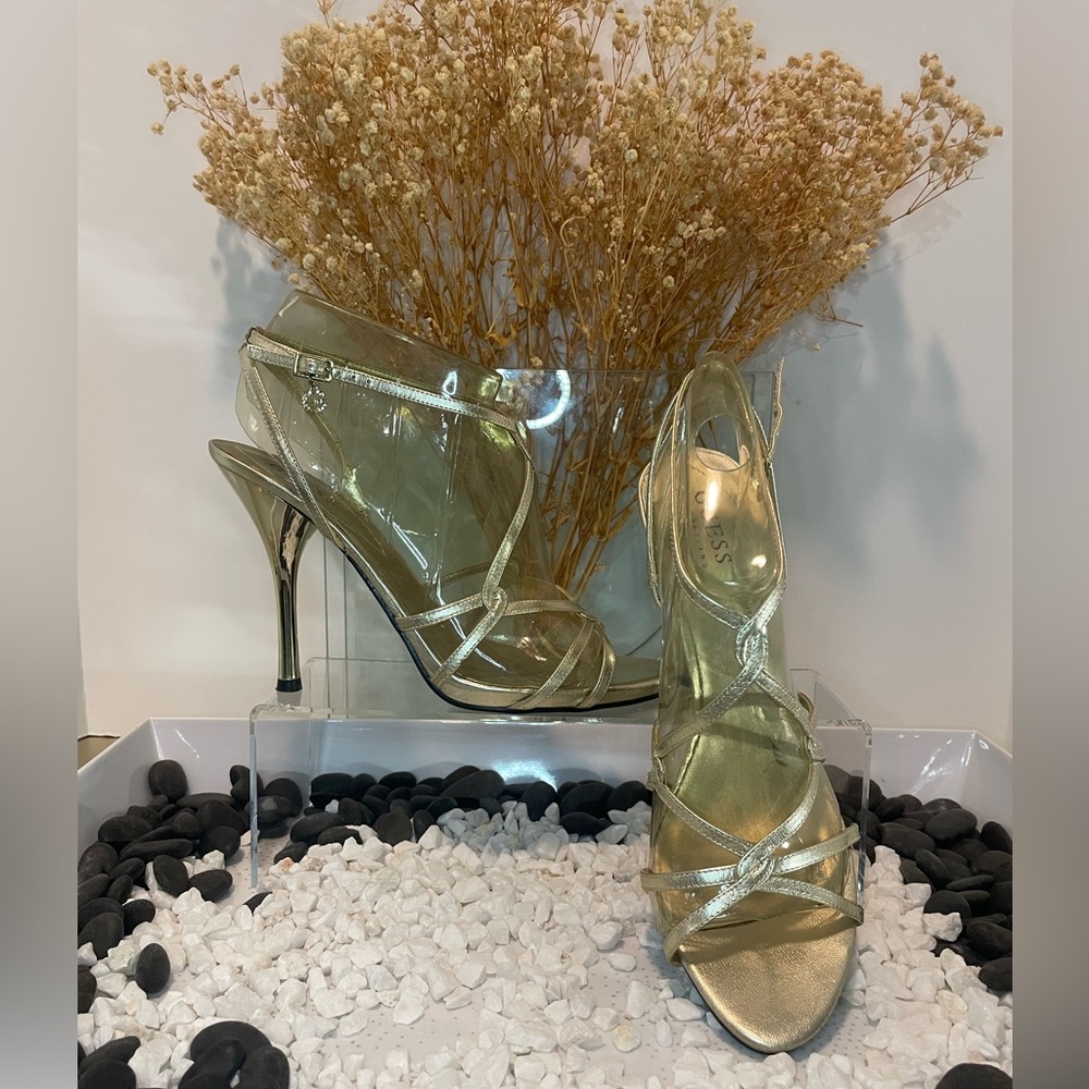 Gold Guess By Marciano Strappy Heels